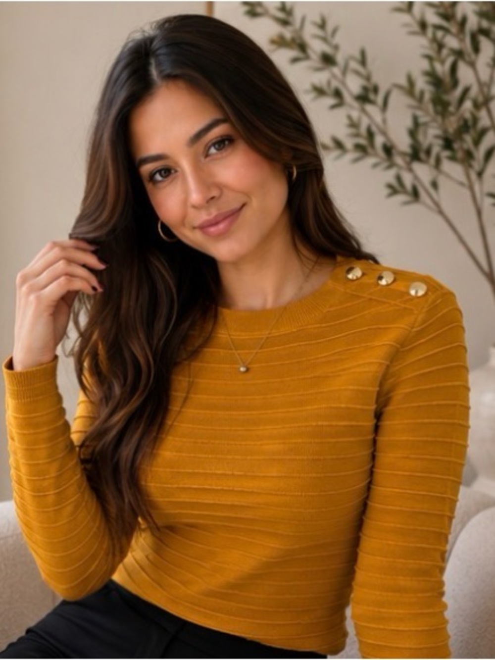 WOMEN’S PULLOVER SLIM FIT RIBBED LONG SLEEVE SWEATER